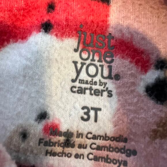 Carter's Pink Santa Fleece Onesie Pajama Zipper Christmas Footie Pajamas - 3T - Picture 2 of 2
